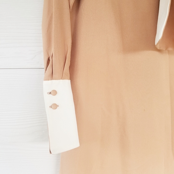 Vintage Dress Collared With Matching Kerchief And Belt/Bow Pink Mauve - Picture 6 of 16